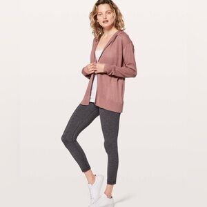 Lululemon Still Movement Wrap Knit Hooded Sweater with Mesh Detail. Pink. Size 8